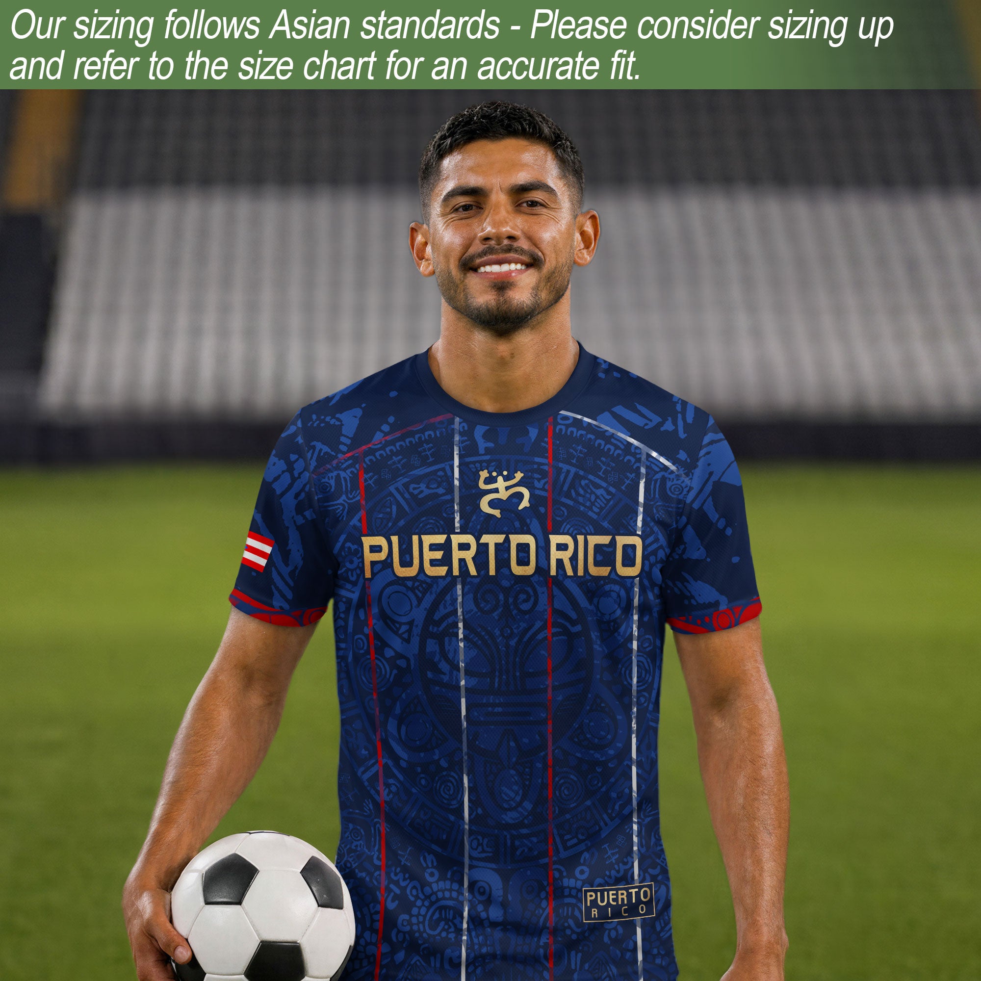 Puerto Rico Soccer Jersey Navy Taino Turtle Pride Sportswear Tee