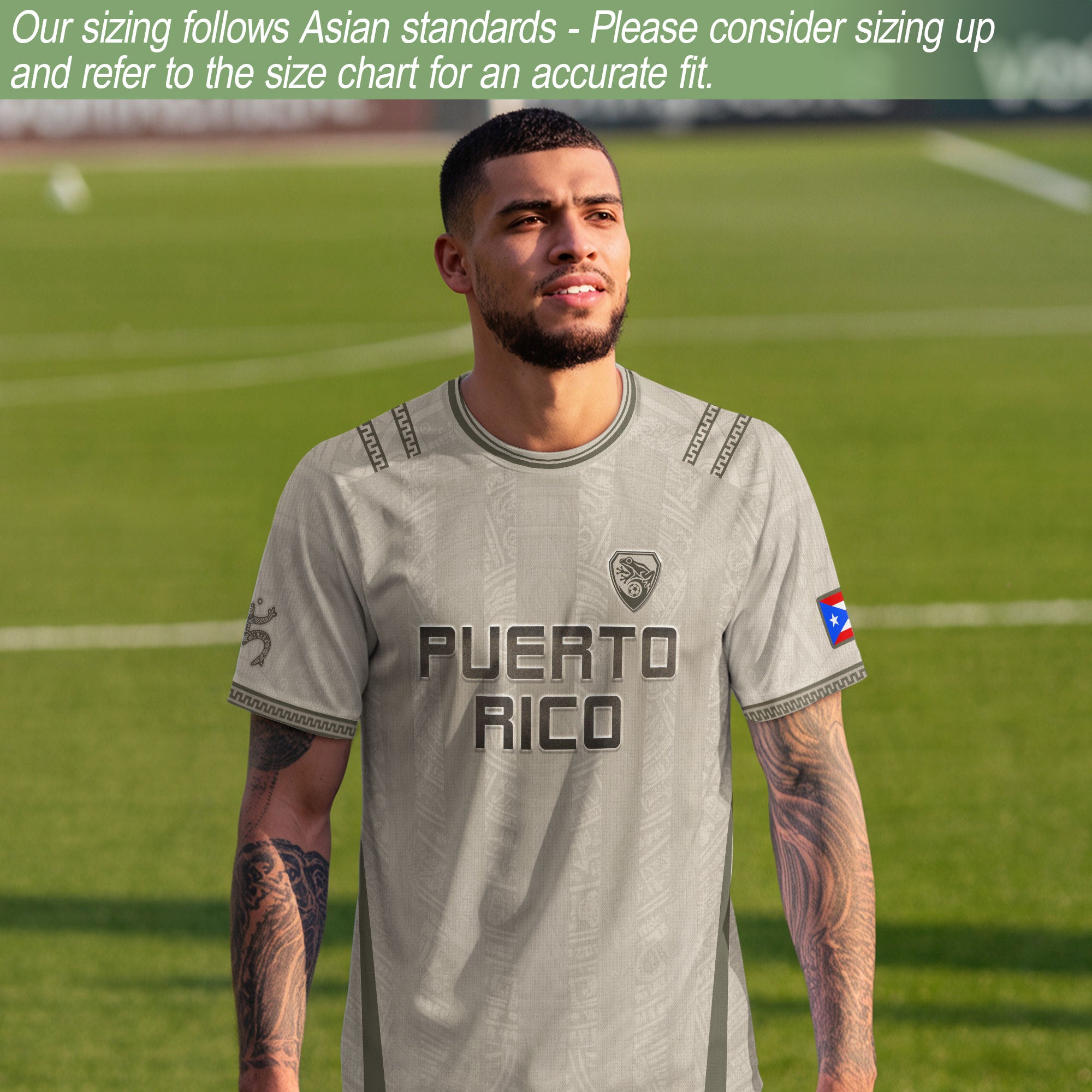 Beige Puerto Rico Soccer Jersey Taino Sun Sol de Jayuya Pattern Edition Football Shirt