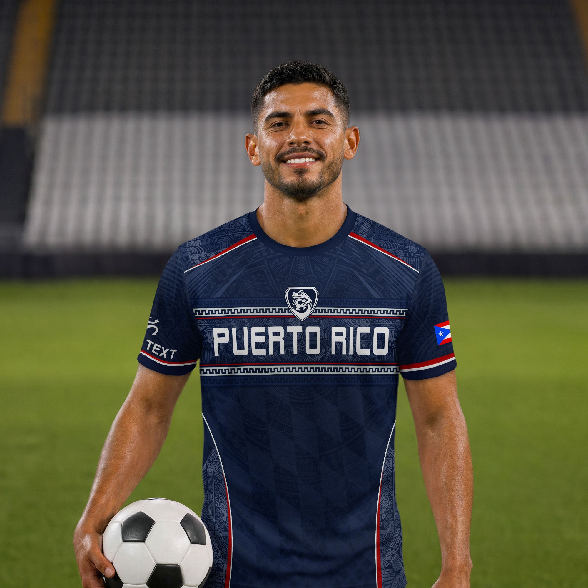 Puerto Rico Soccer Jersey Personalized Navy Blue Taino Football Shirt for Fans