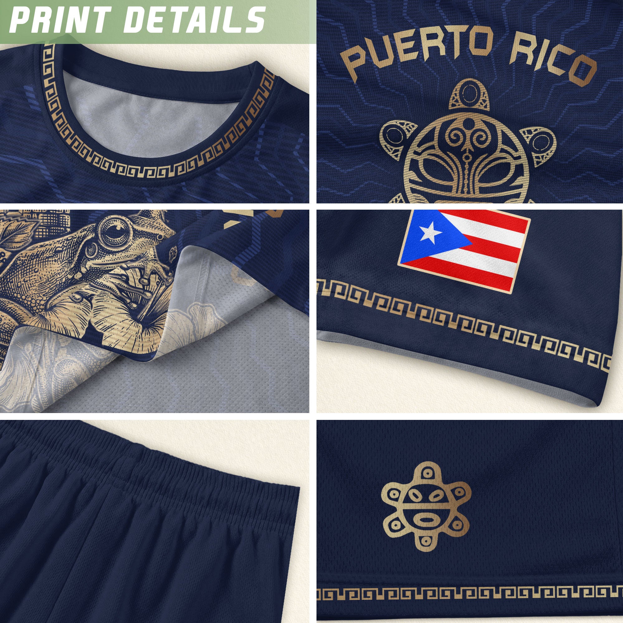 Puerto Rico Soccer Jersey El Morro Garita Coqui Frog Navy Gold Football Shirt Boricua