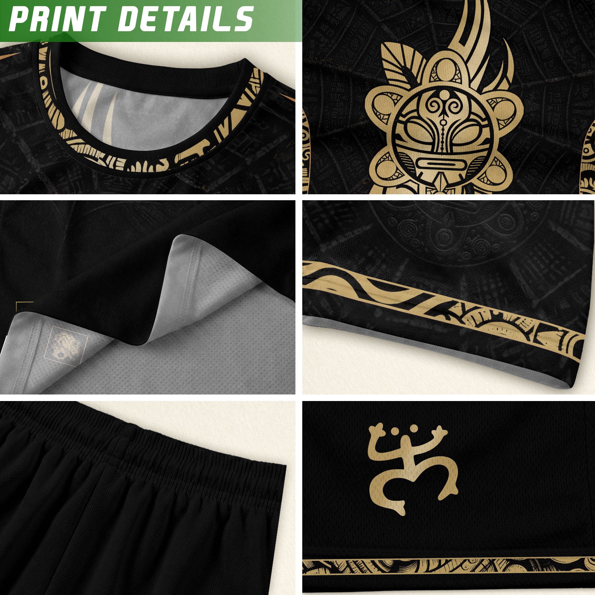 Puerto Rico Soccer Jersey Black Gold Taino Sun Heritage Football Shirt