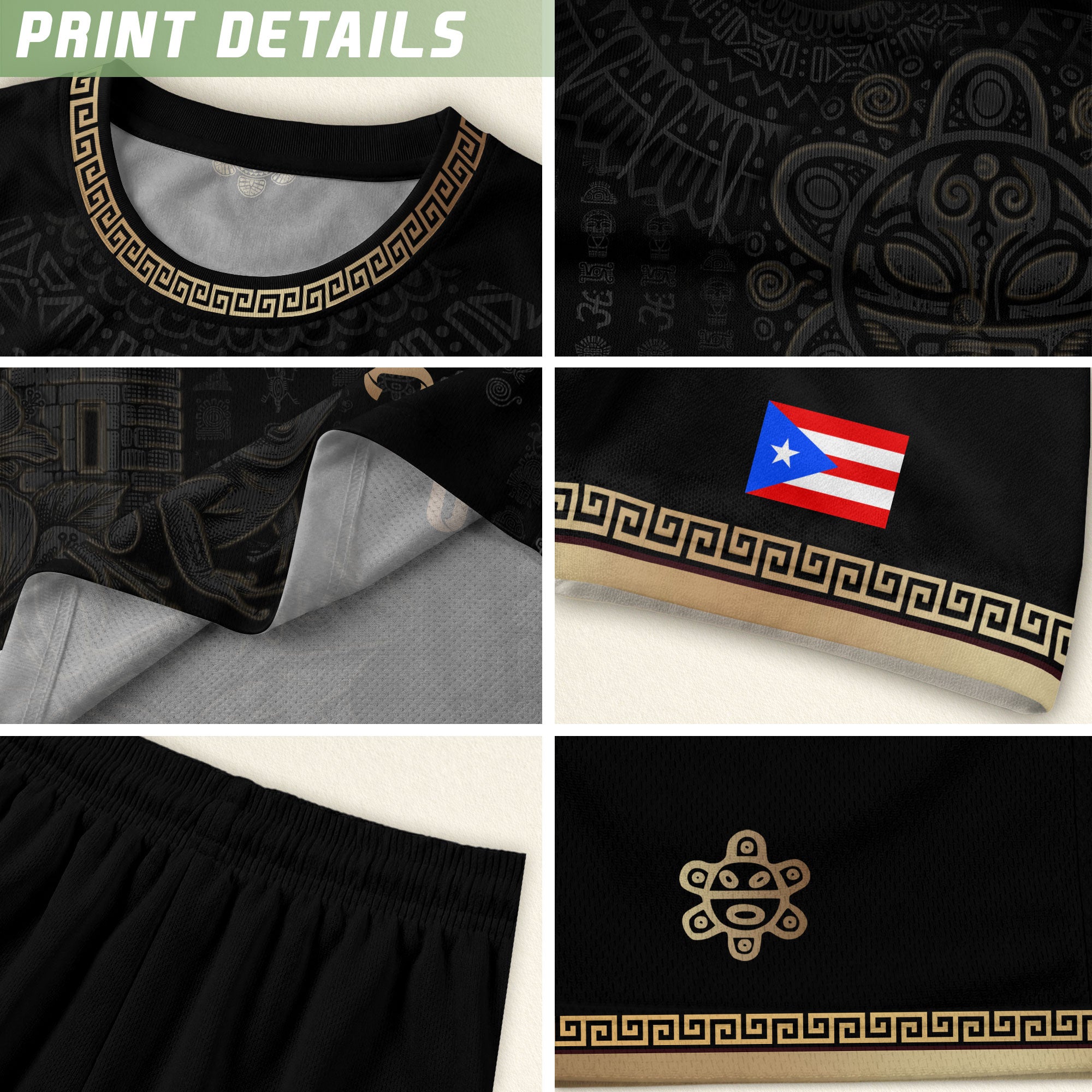 Black Gold Puerto Rico Jersey Men Puerto Rican Soccer Jersey for Men Puerto Rico Soccer Shirt Mens