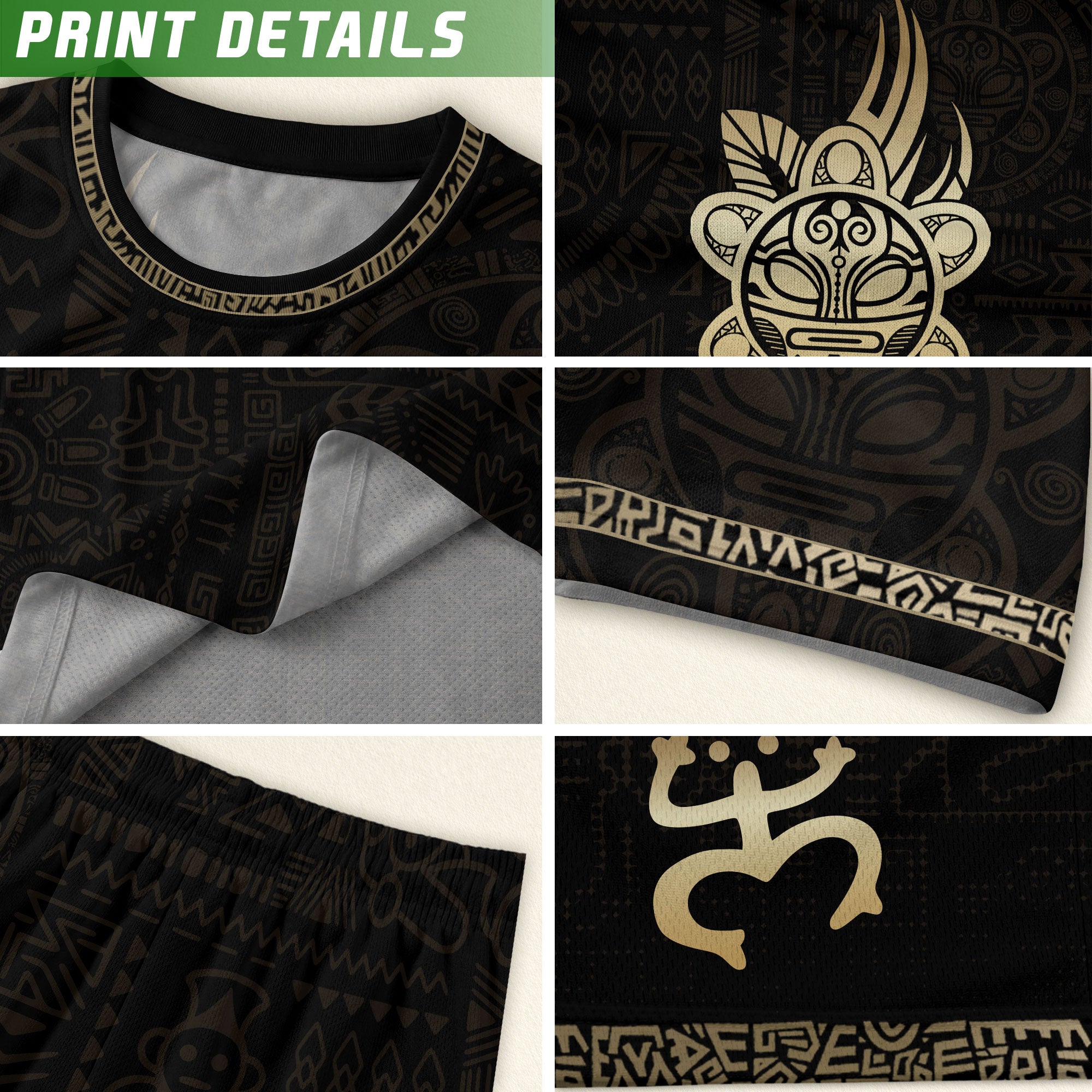 Puerto Rico Soccer Jersey - Black Taino Culture Heritage Gold Edition Football Shirt