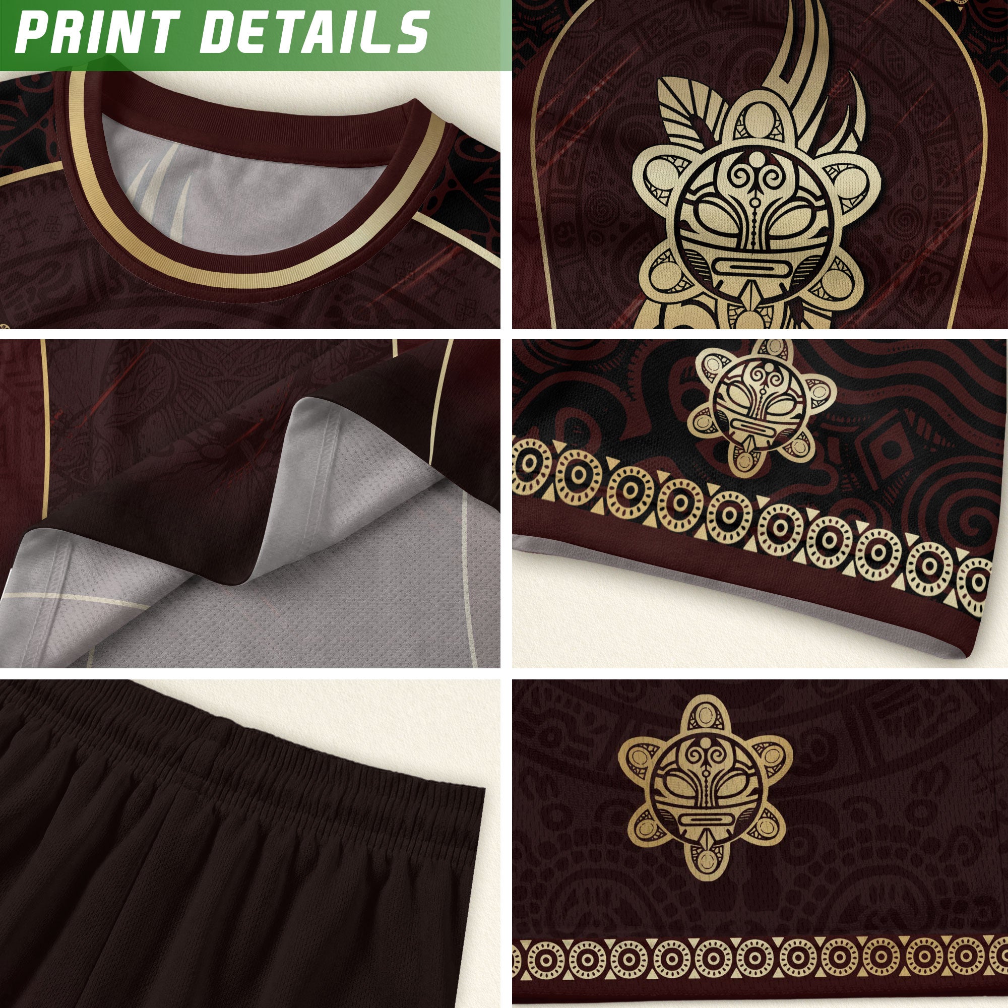 Puerto Rico Soccer Jersey - Maroon Taino Art Coqui Frog Boricua Pride Shirt