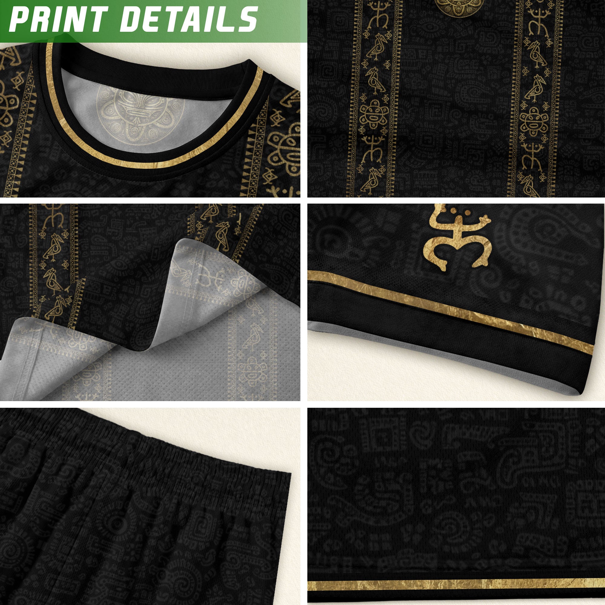 Puerto Rico Soccer Jersey - Coat of Arms & Taino Petroglyphs Black Heritage Shirt