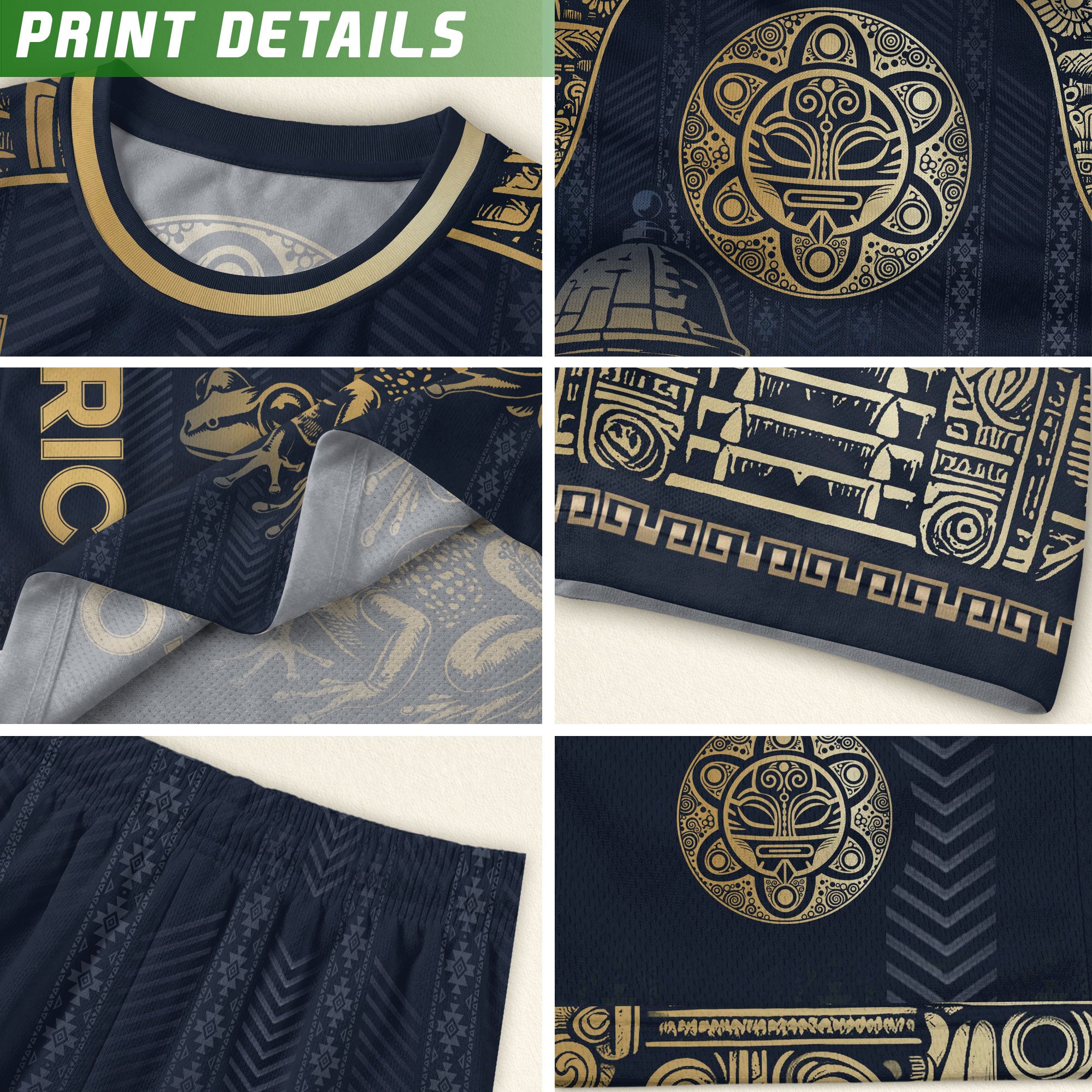Puerto Rico Heritage Navy Gold Island Spirit Coqui Frog El Morro Graphic Pride Soccer Jersey