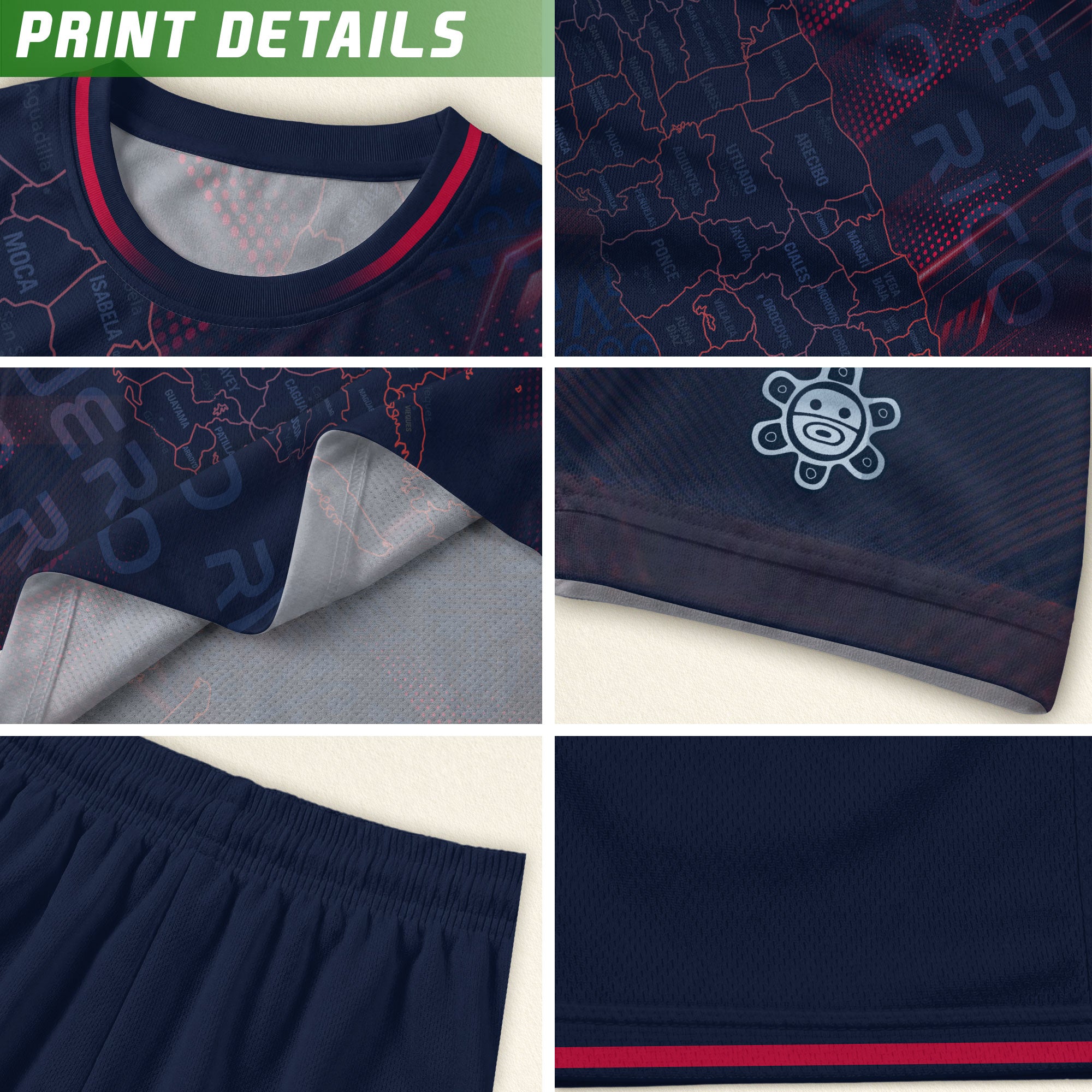 Puerto Rico Heritage Orgullo Boricua Soul Navy Island Map Coqui Graphic Soccer Jersey