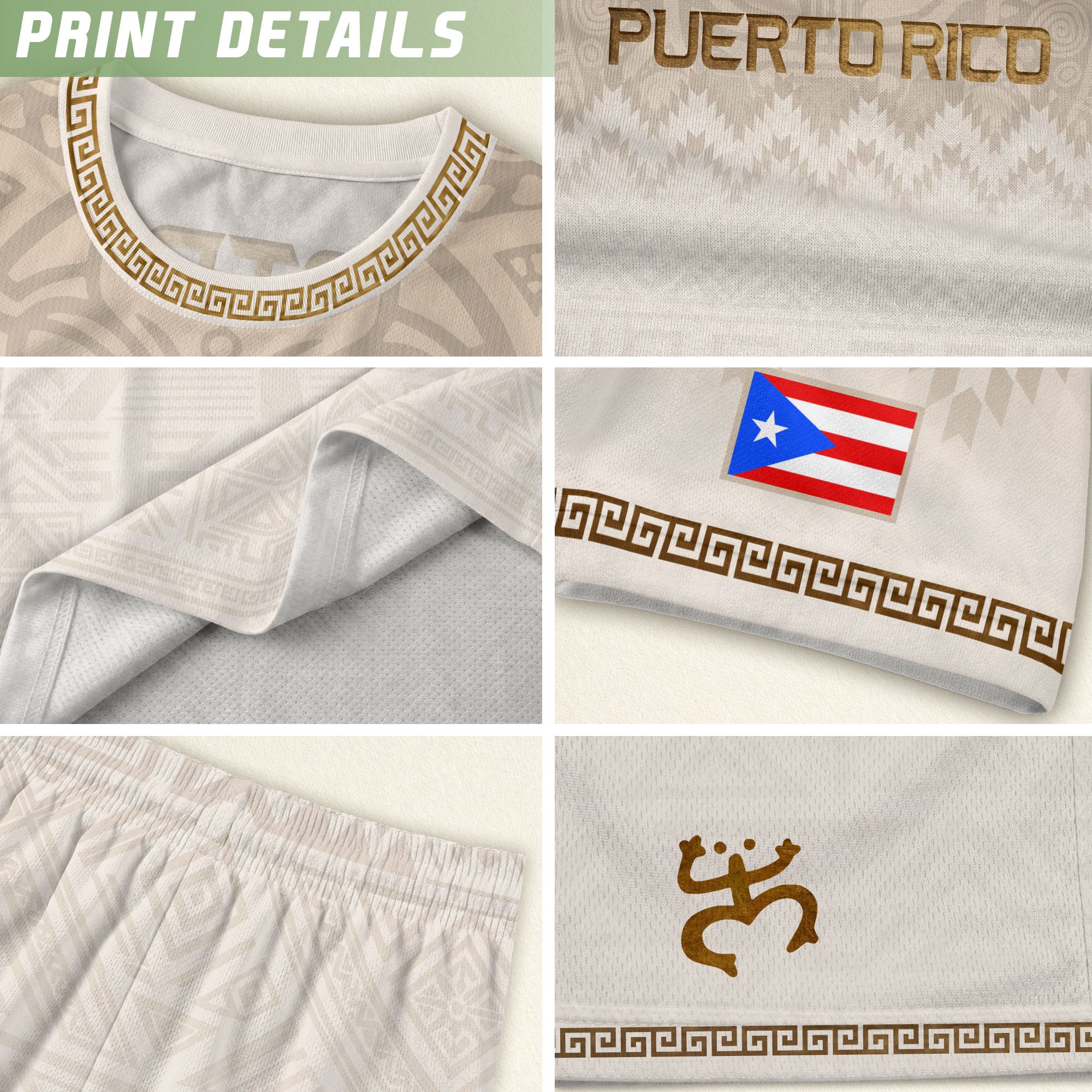 White Gold Puerto Rico Soccer Jersey for Men Puerto Rican Jersey Men Puerto Rico Soccer Shirt for Mens