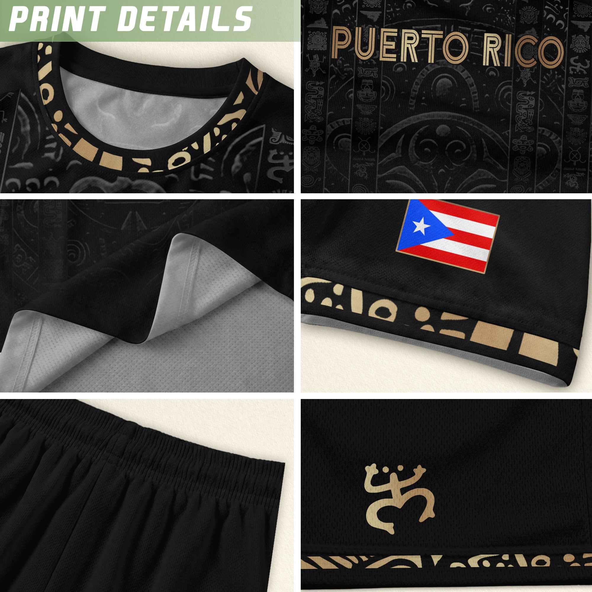Camiseta de fútbol con máscara taína boricua azul marino de Puerto Rico, bandera tribal, orgullo nacional