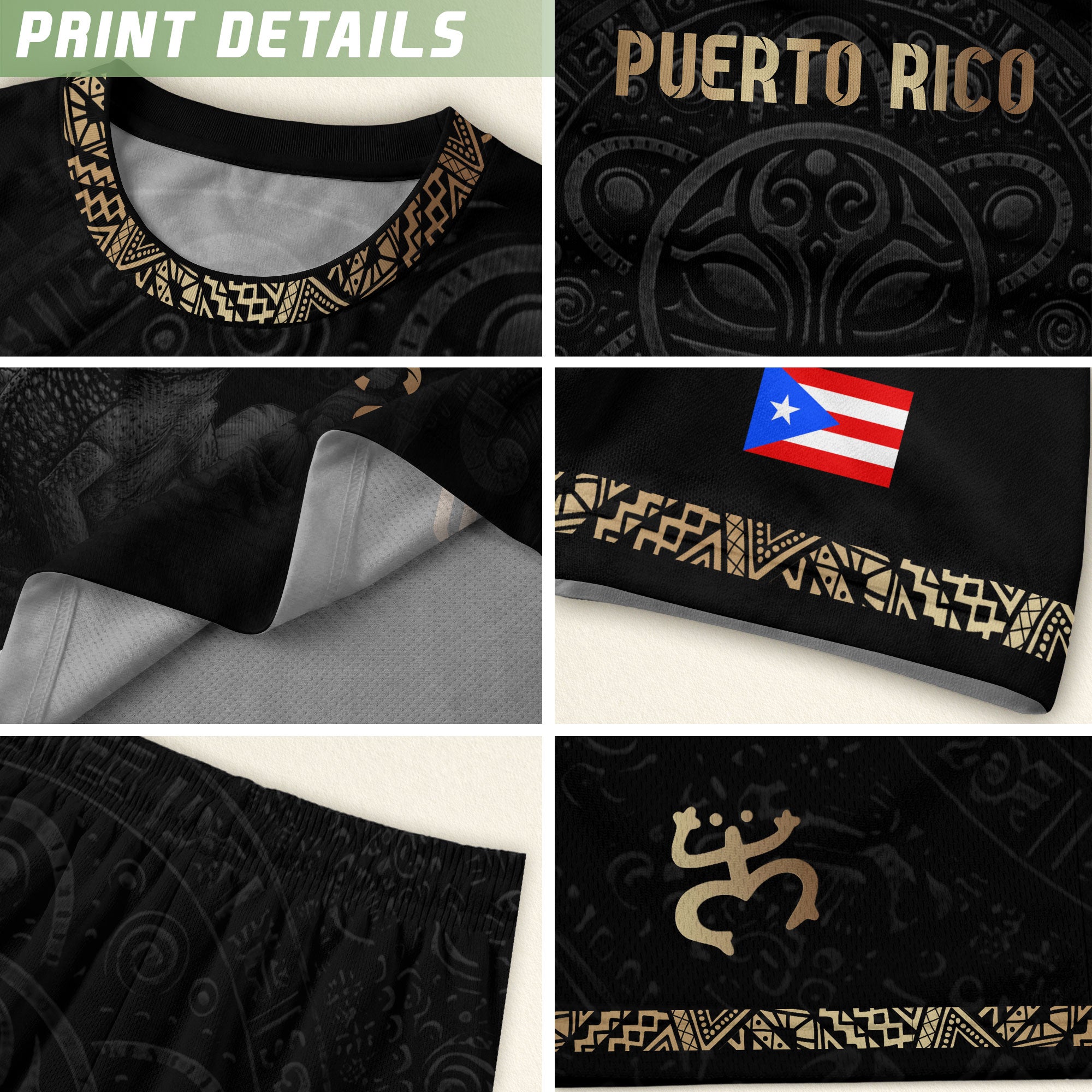 Camiseta de fútbol con máscara taína boricua azul marino de Puerto Rico, bandera tribal, orgullo nacional