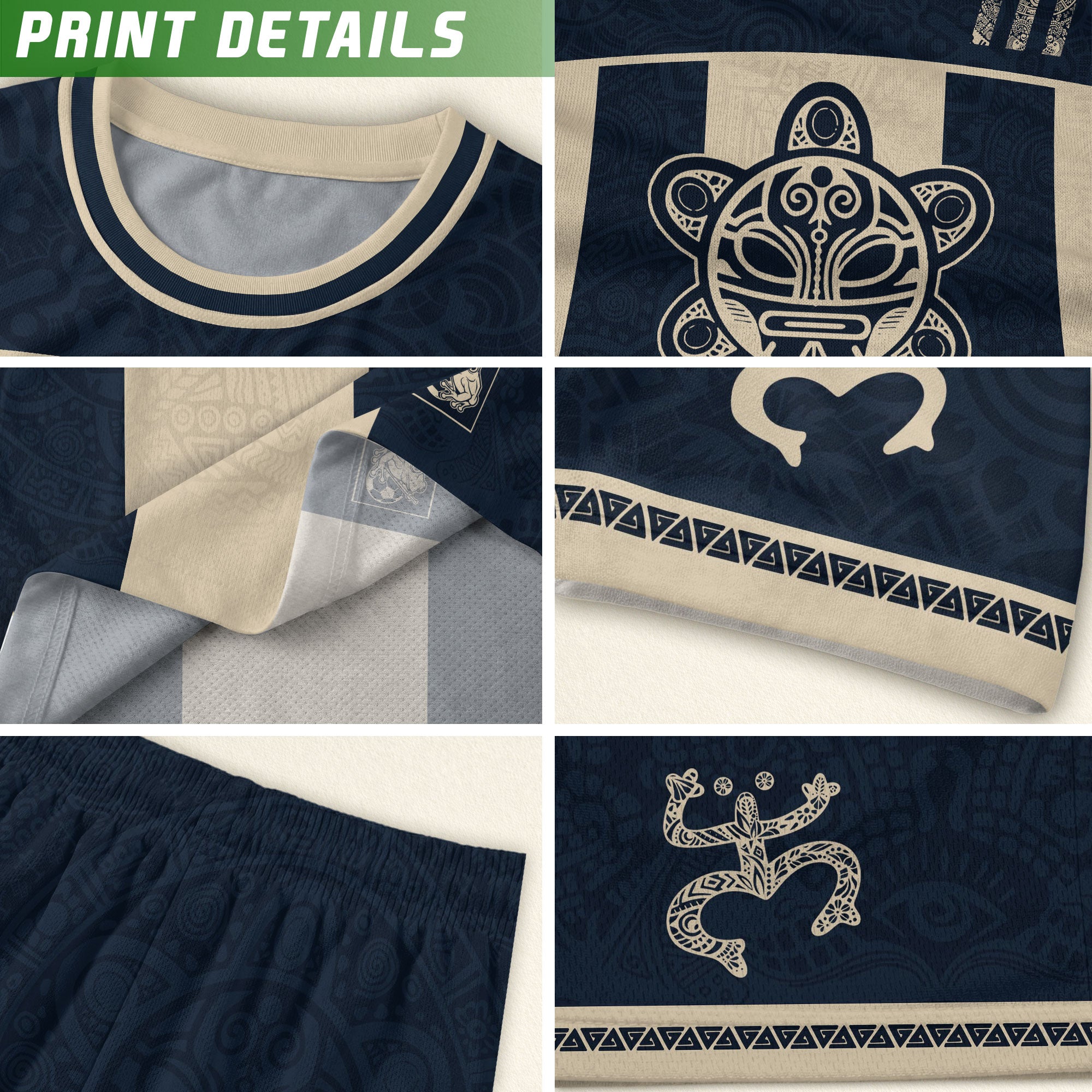 Puerto Rico Soccer Jersey Navy Beige Taino Coqui Flag PR Football Shirt Heritage Gift