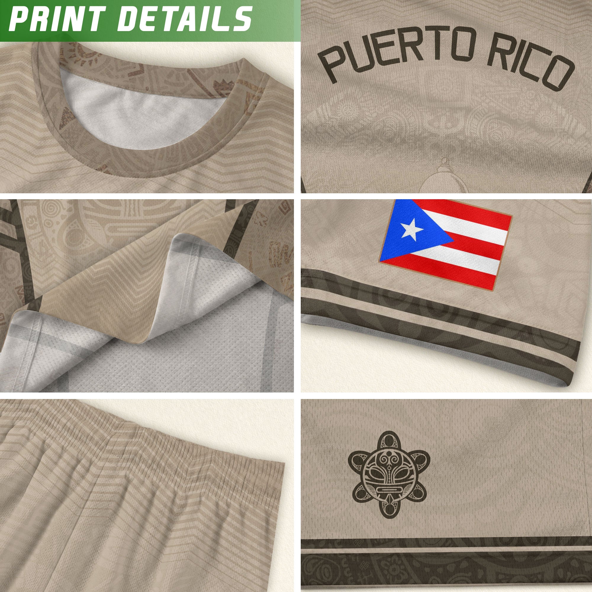 Beige Puerto Rico Soccer Jersey for Men – Puerto Rican Shirt, Puerto Rico Jerseys, Puerto Rico Shirts for Men