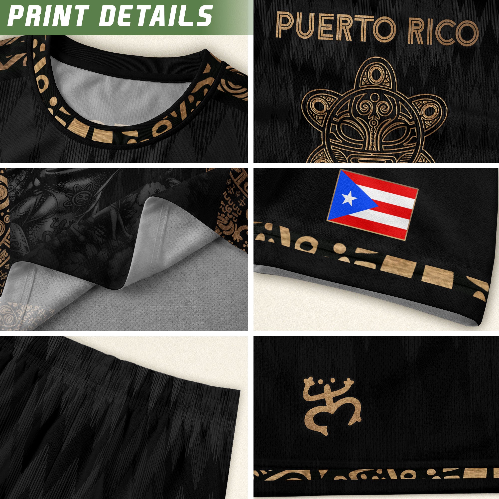 Camiseta de fútbol con máscara taína boricua azul marino de Puerto Rico, bandera tribal, orgullo nacional