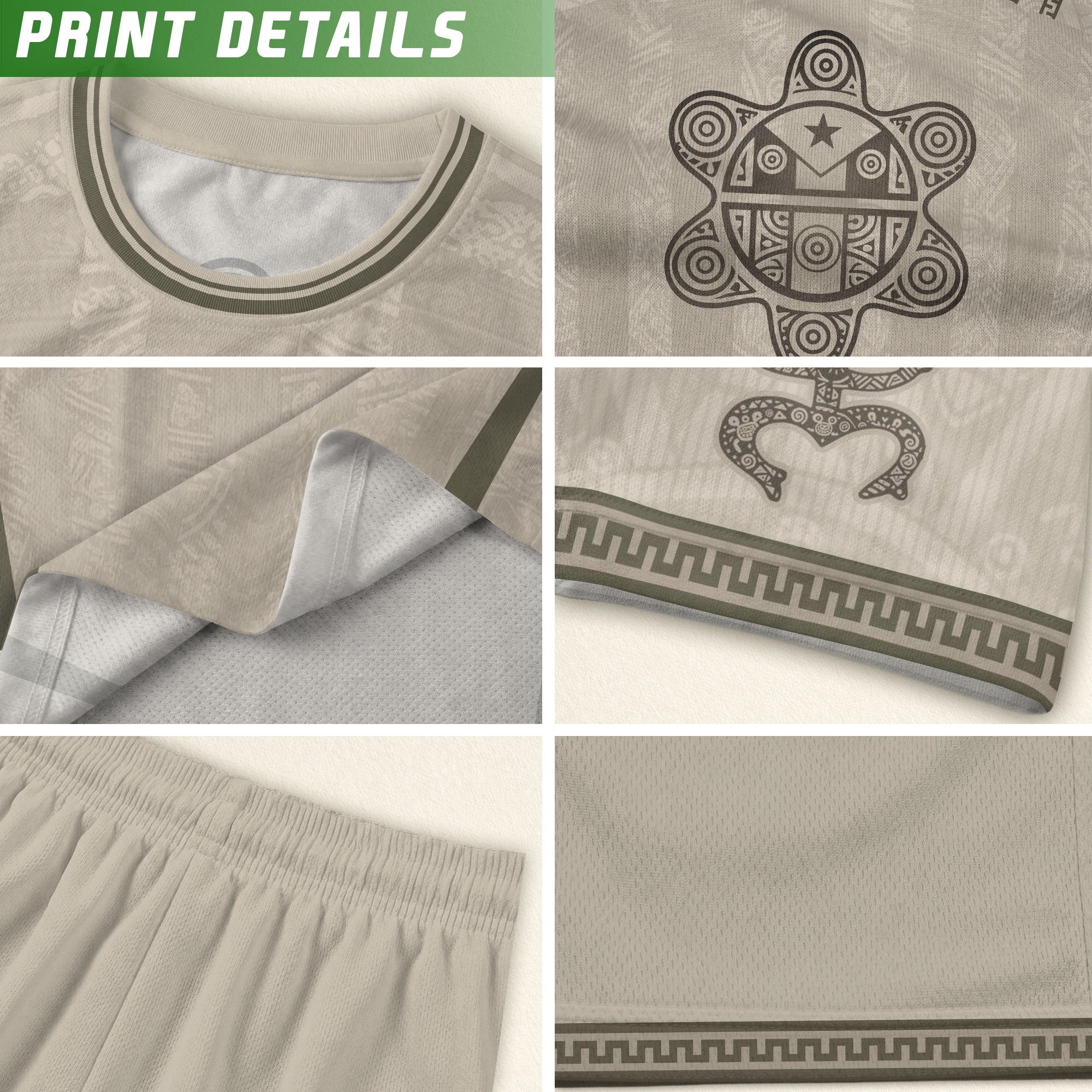 Beige Puerto Rico Soccer Jersey Taino Sun Sol de Jayuya Pattern Edition Football Shirt