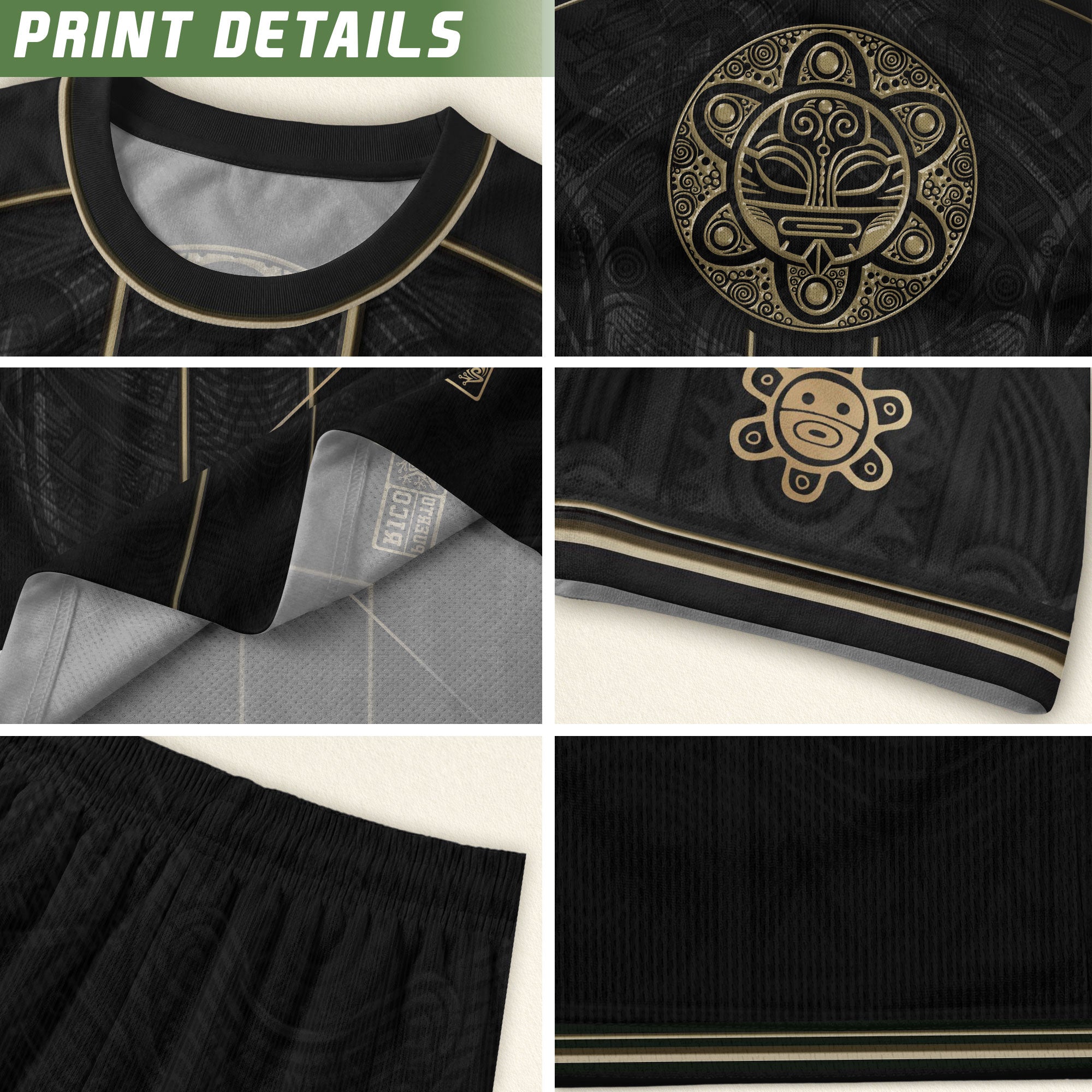 Puerto Rico Soccer Jersey Taino Coquí Black Gold Flag Football Shirt Men Women Gift