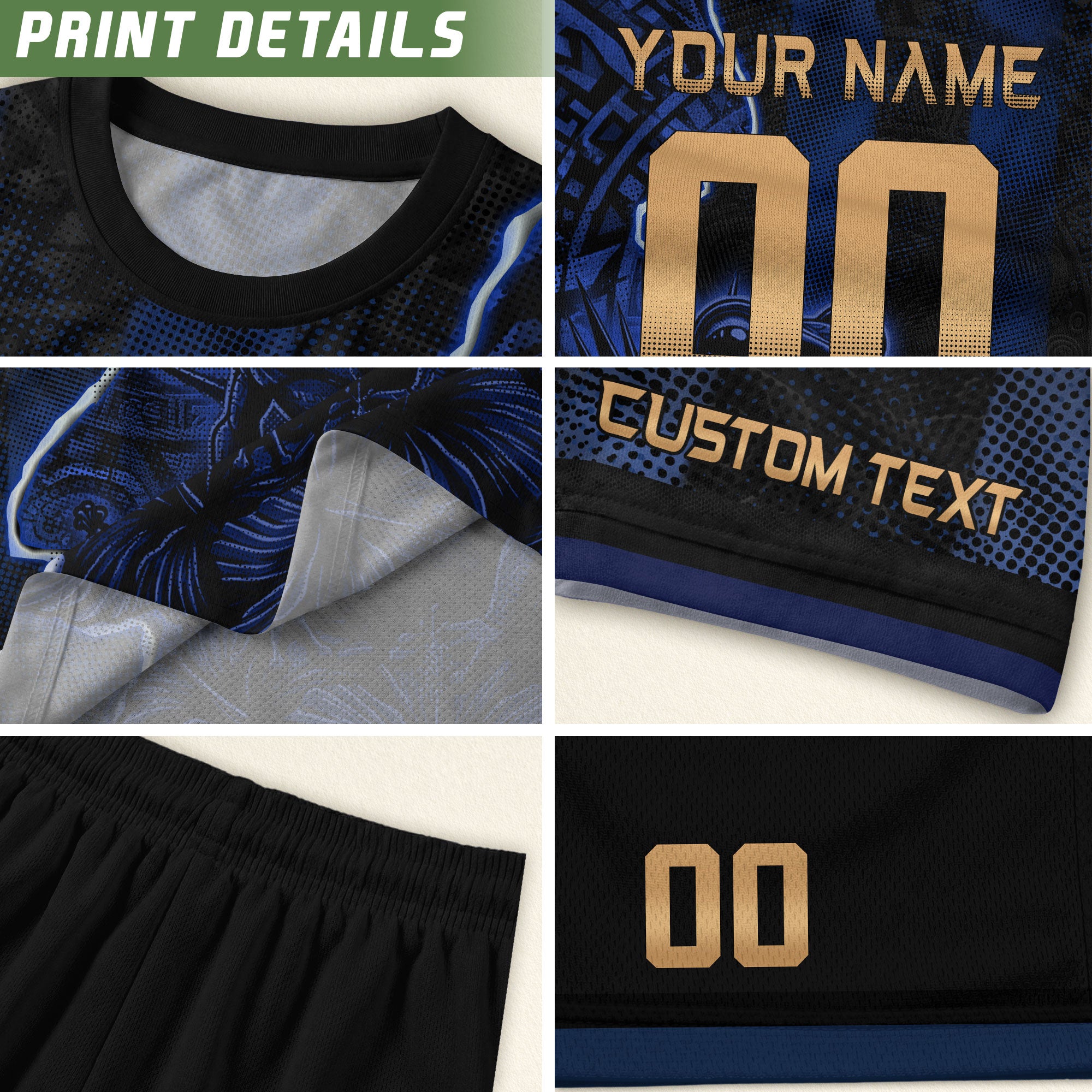 Custom Name Puerto Rico Jersey Lightning Navy Coqui Frog Sportswear