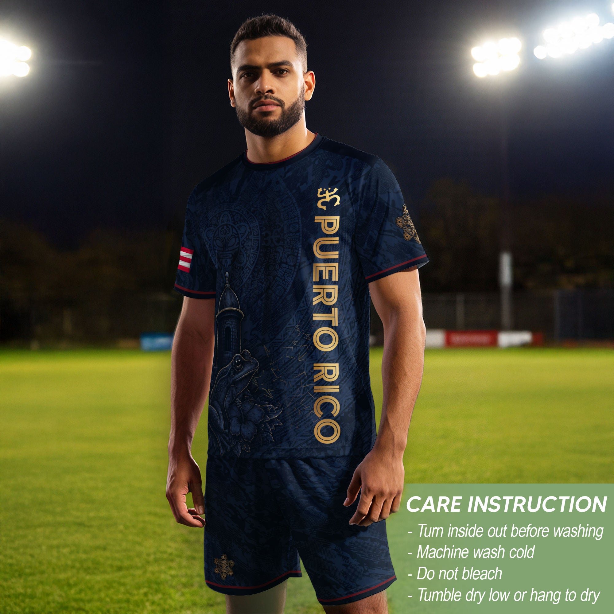 Navy Puerto Rico Soccer Jersey for Men Premium Puerto Rican Jersey Stylish Athletic Shirt Puerto Rico Shirts for Men