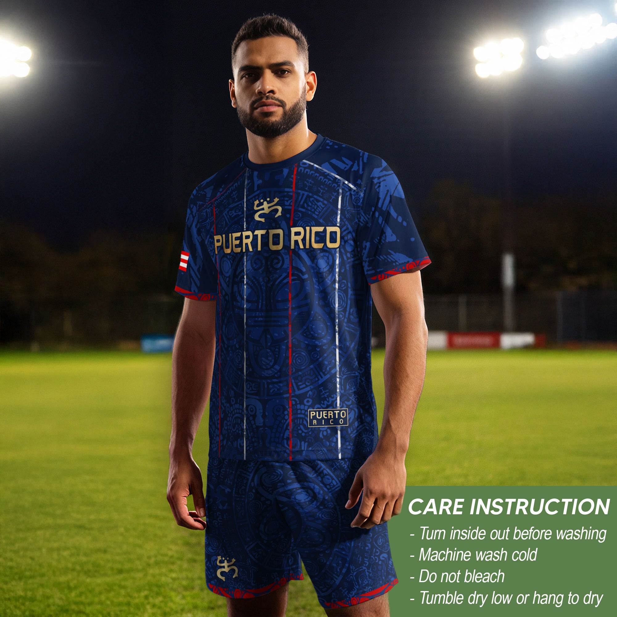 Puerto Rico Soccer Jersey Navy Taino Turtle Pride Sportswear Tee