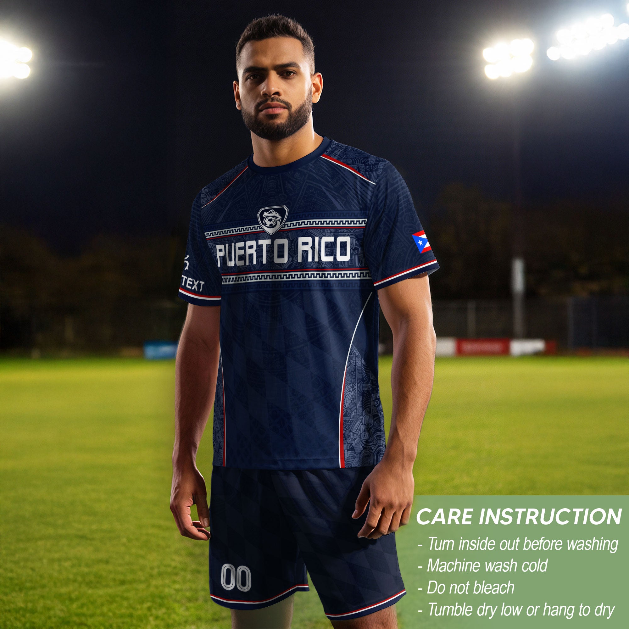 Puerto Rico Soccer Jersey Personalized Navy Blue Taino Football Shirt for Fans