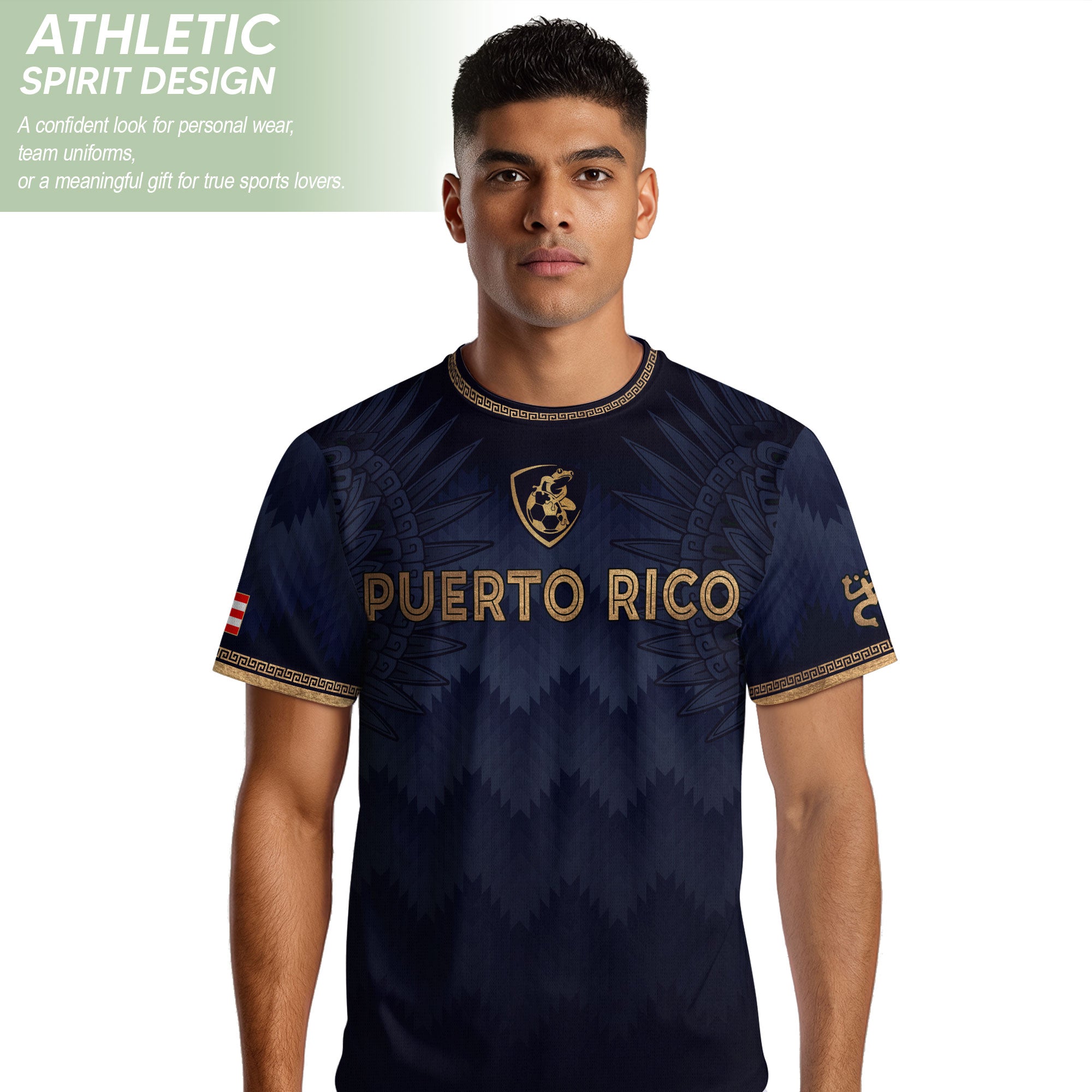 Navy Gold Puerto Rico Soccer Jersey for Men Puerto Rican Jersey Men Puerto Rico Jersey Mens Soccer Shirt