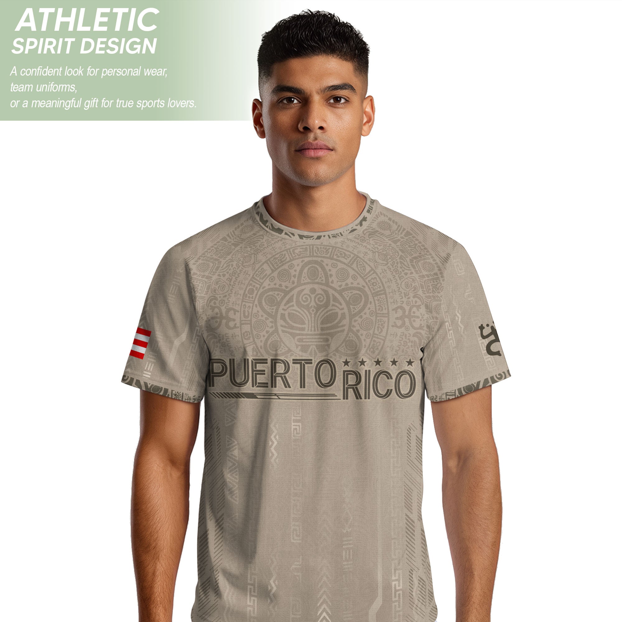 Puerto Rico Soccer Jersey Beige Premium for Men – Puerto Rican Shirt, Puerto Rico Jerseys for Men