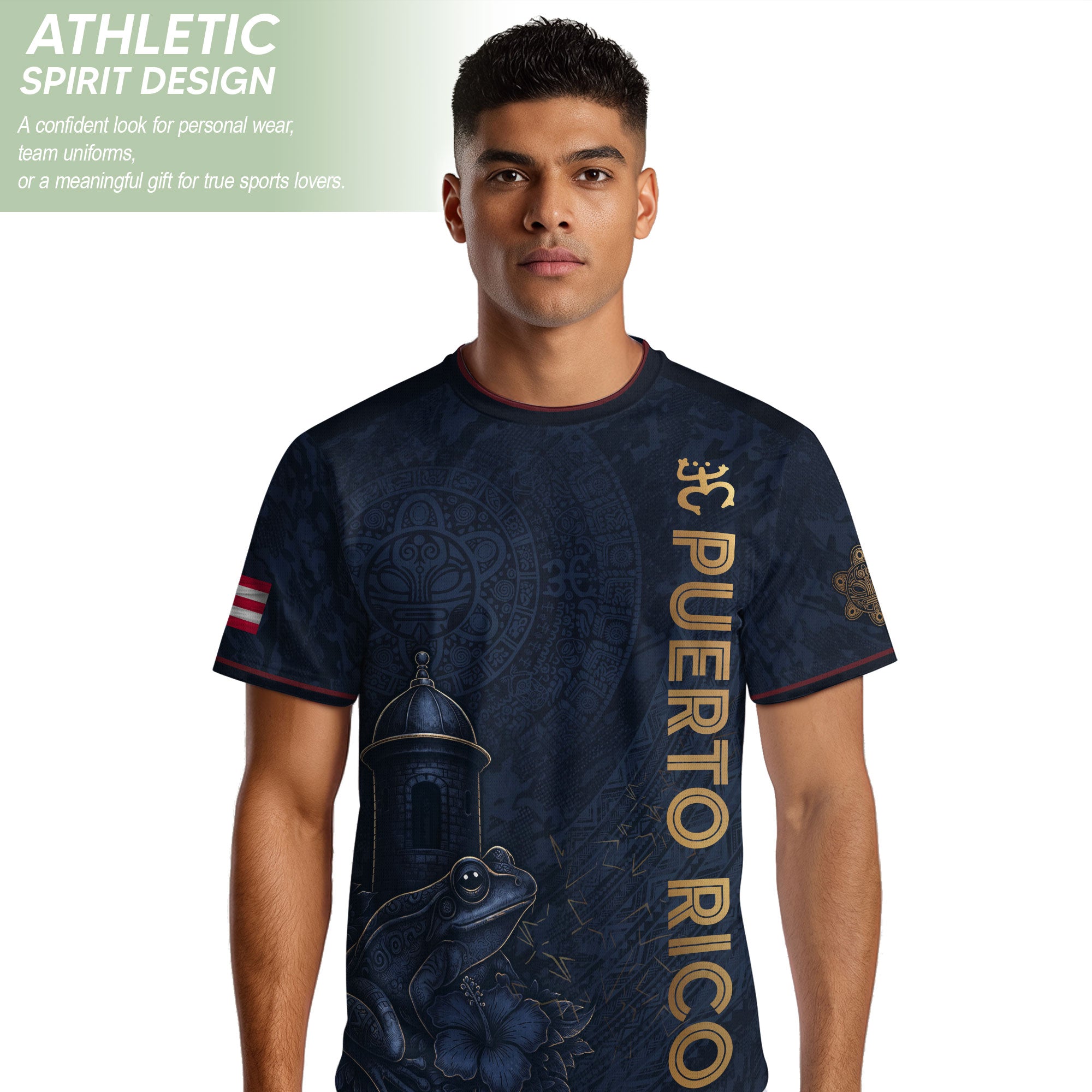 Navy Puerto Rico Soccer Jersey for Men Premium Puerto Rican Jersey Stylish Athletic Shirt Puerto Rico Shirts for Men