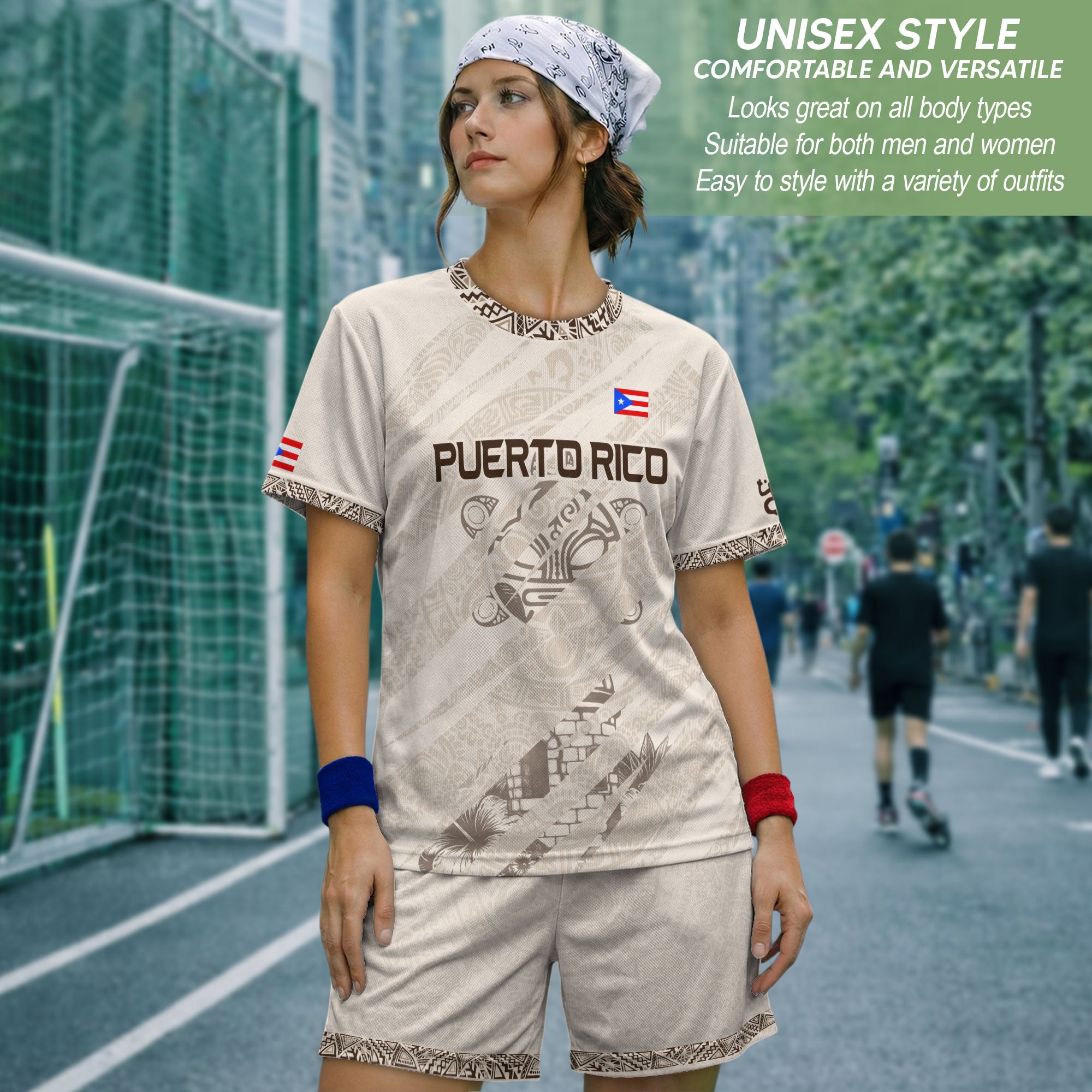 Puerto Rico Taino Coqui Jersey - White Heritage Boricua Tribal Print Performance Shirt