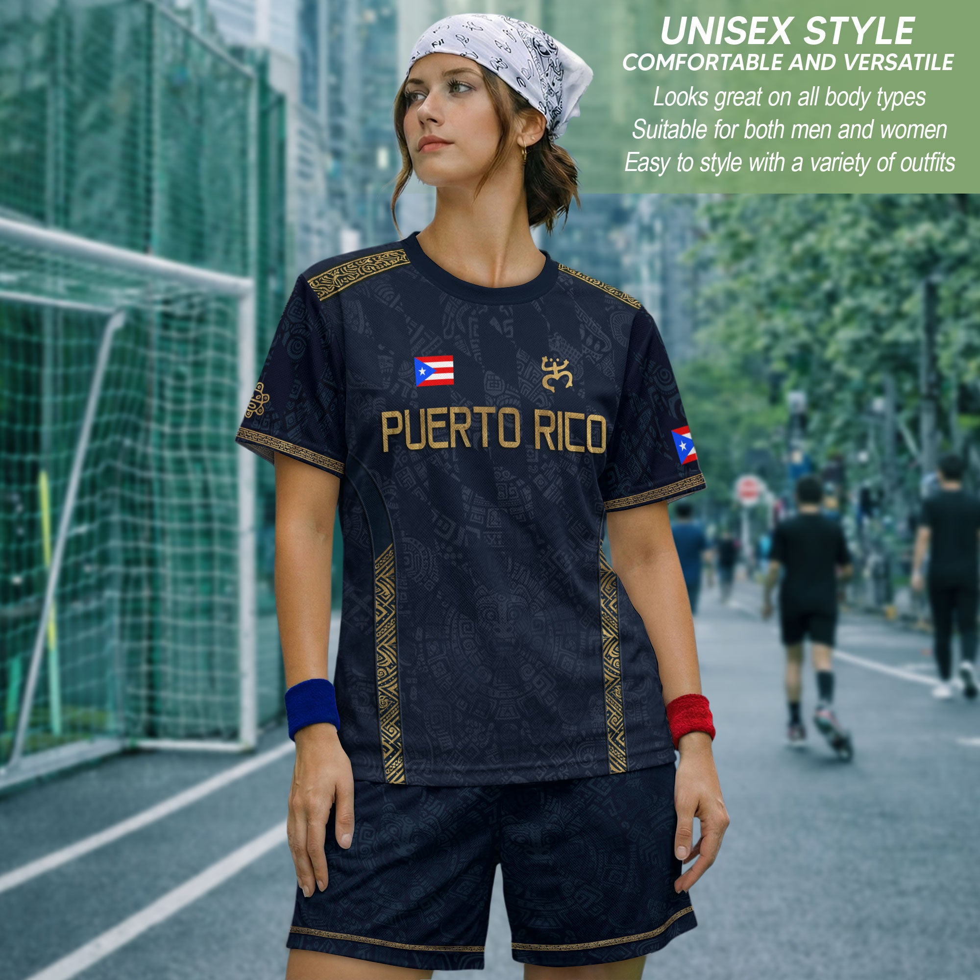 Puerto Rico Soccer Jersey - Taino Coqui Frog Navy Gold Boricua Pride Sportswear