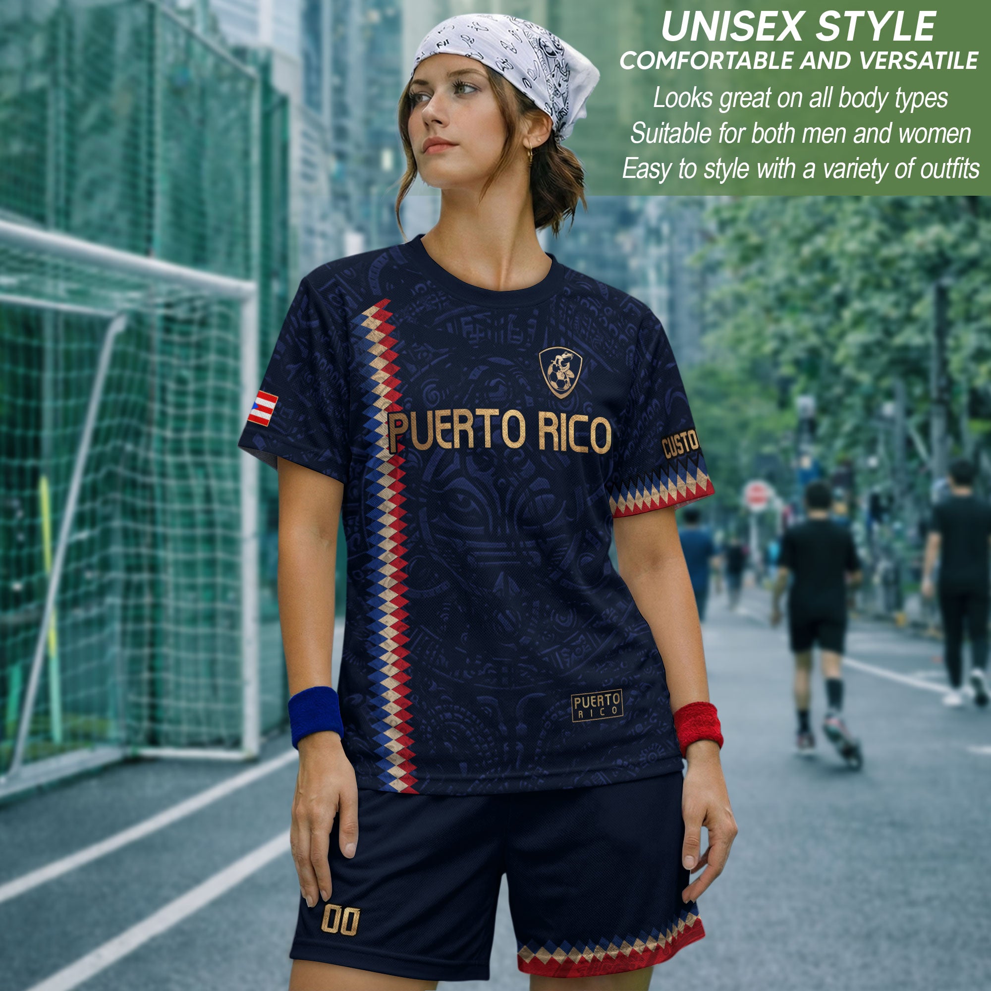Custom Puerto Rico Soccer Jersey Navy Blue – Puerto Rican Jersey Men & Women, Puerto Rico Jerseys for Fans