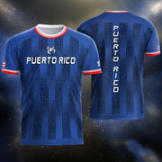 Puerto Rico Soccer Jersey for Men and Women, Striped Navy Boricua Pride Art, Trending Puerto Rico Jersey with Puerto Rico Shirt Appeal, Northryn Co.