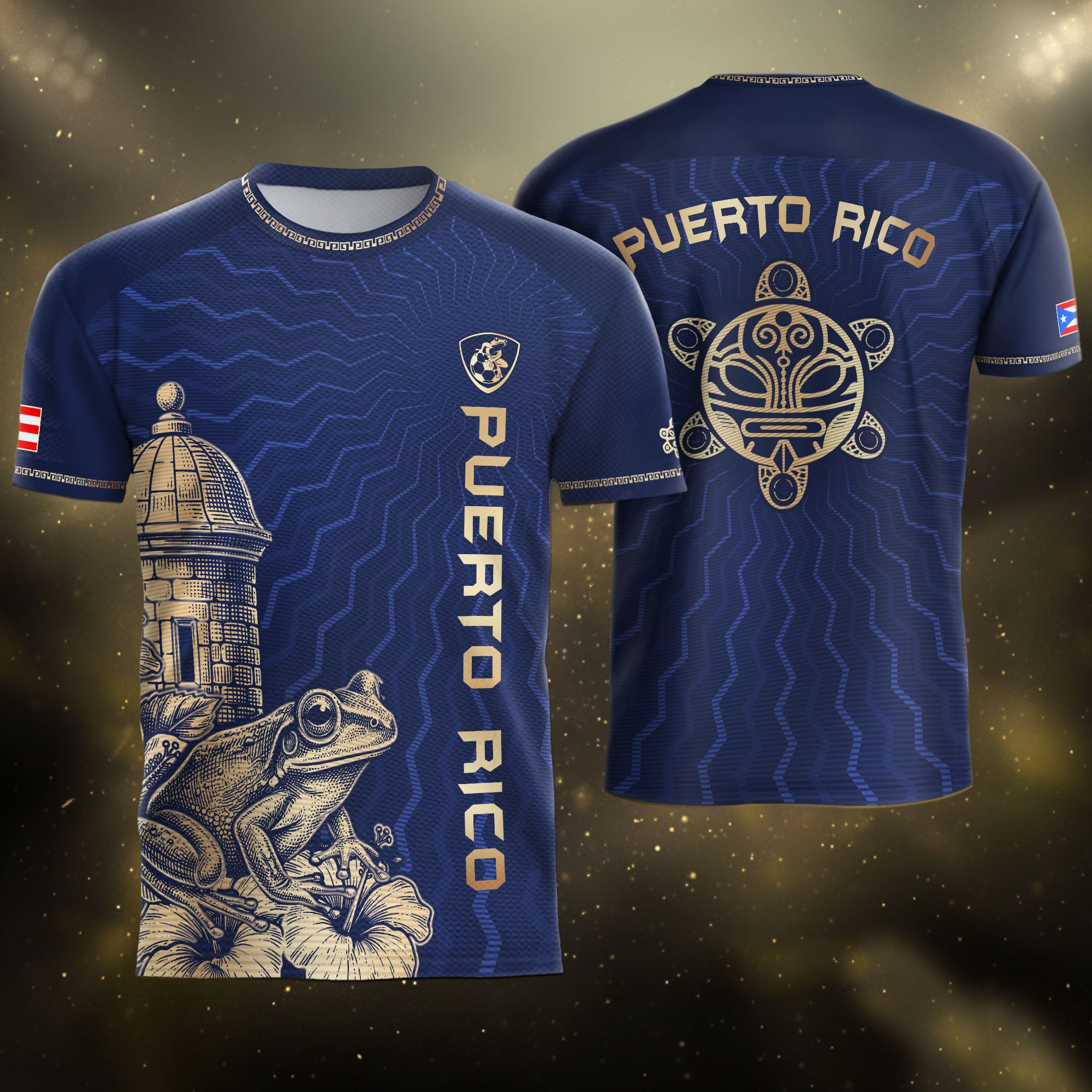 Puerto Rico Soccer Jersey El Morro Garita Coqui Frog Navy Gold Football Shirt Boricua