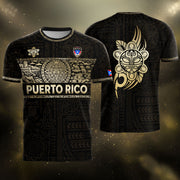 Puerto Rico Soccer Jersey for Men and Women, Black Taino Culture Heritage Gold Edition, Top Puerto Rico Jersey and Puerto Rico Shirt, Northryn Co.
