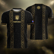 Puerto Rico Soccer Jersey with Coat of for Men and Women, Arms & Taino Petroglyphs Black Heritage, Puerto Rico Shirt, Puerto Rico Jersey, Northryn Co.