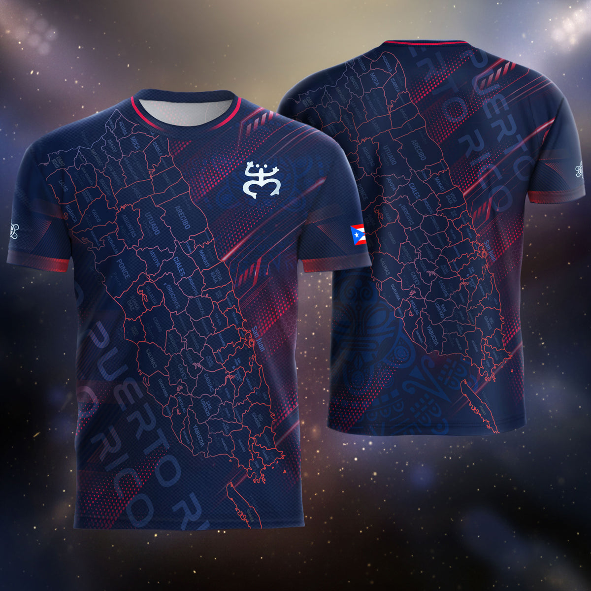Puerto Rico Heritage Orgullo Boricua Soul Navy Island Map Coqui Graphic Soccer Jersey