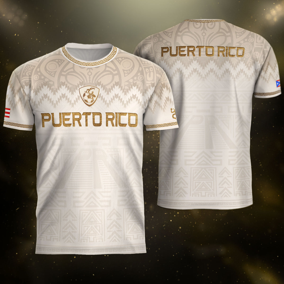 White Gold Puerto Rico Soccer Jersey for Men Puerto Rican Jersey Men Puerto Rico Soccer Shirt for Mens