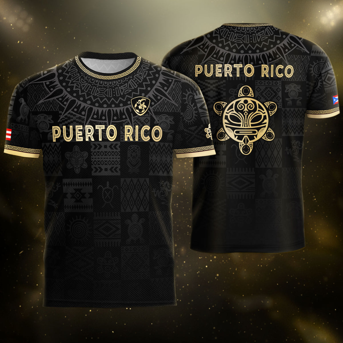 Black Gold Puerto Rico Soccer Jersey for Men Puerto Rican Jersey Men Puerto Rico Jersey Mens Soccer Shirt