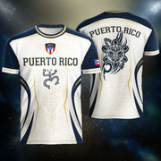 Puerto Rico Soccer Jersey in Navy White for Men and Women, Taino Coqui Flag PR Heritage, Top Puerto Rico Jersey and Puerto Rico Shirt, Northryn Co.