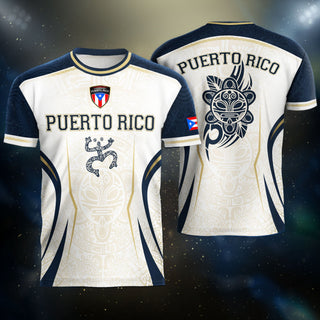 Puerto Rico Soccer Jersey in Navy White for Men and Women, Taino Coqui Flag PR Heritage, Top Puerto Rico Jersey and Puerto Rico Shirt, Northryn Co.