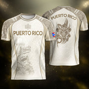 Puerto Rico Soccer Jersey for Men and Women, Beige Coqui Tribal Boricua Pride, Standout Puerto Rico Jersey with Puerto Rico Shirt Pride, Northryn Co.