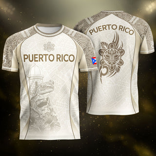 Puerto Rico Soccer Jersey for Men and Women, Beige Coqui Tribal Boricua Pride, Standout Puerto Rico Jersey with Puerto Rico Shirt Pride, Northryn Co.