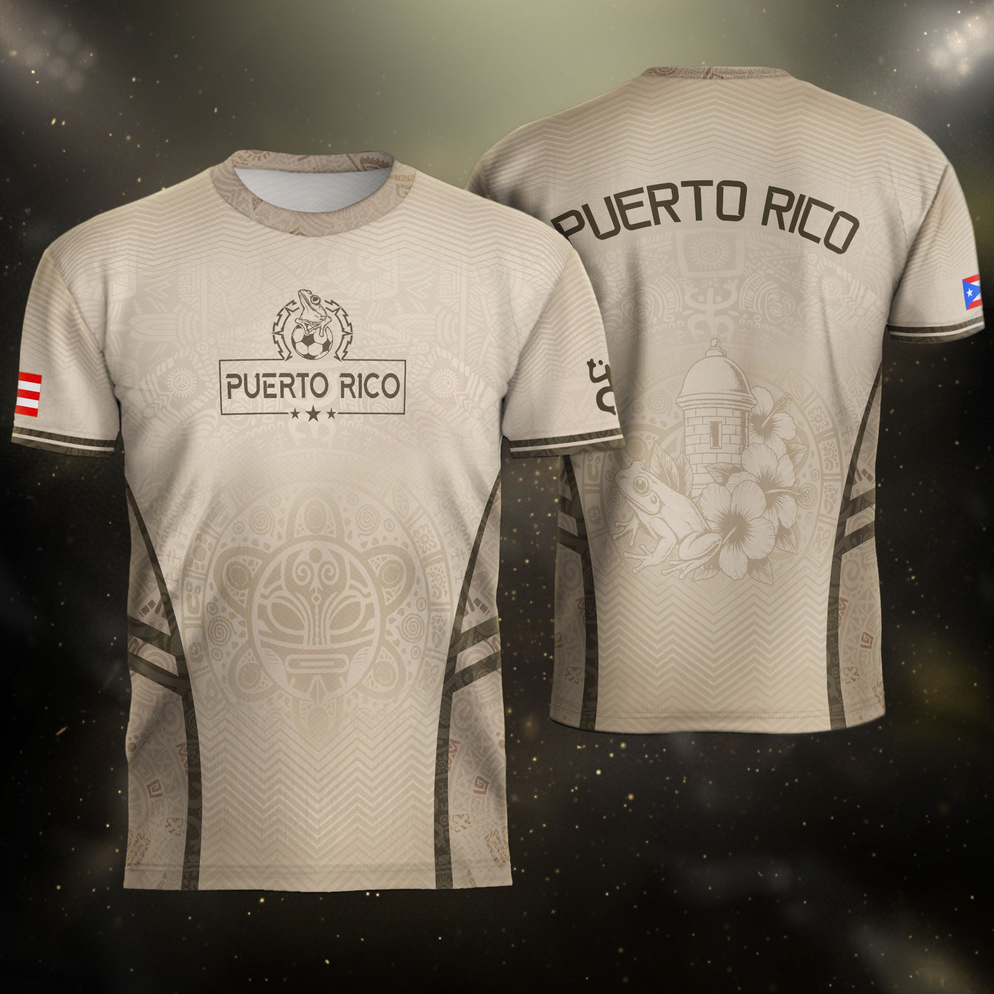 Beige Puerto Rico Soccer Jersey for Men – Puerto Rican Shirt, Puerto Rico Jerseys, Puerto Rico Shirts for Men