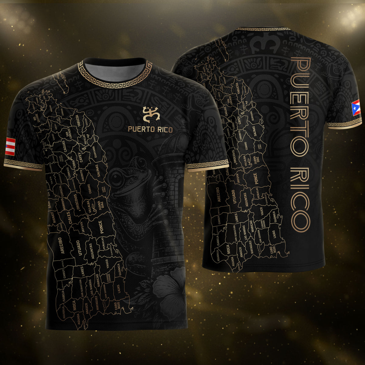 Camiseta de fútbol con máscara taína boricua azul marino de Puerto Rico, bandera tribal, orgullo nacional