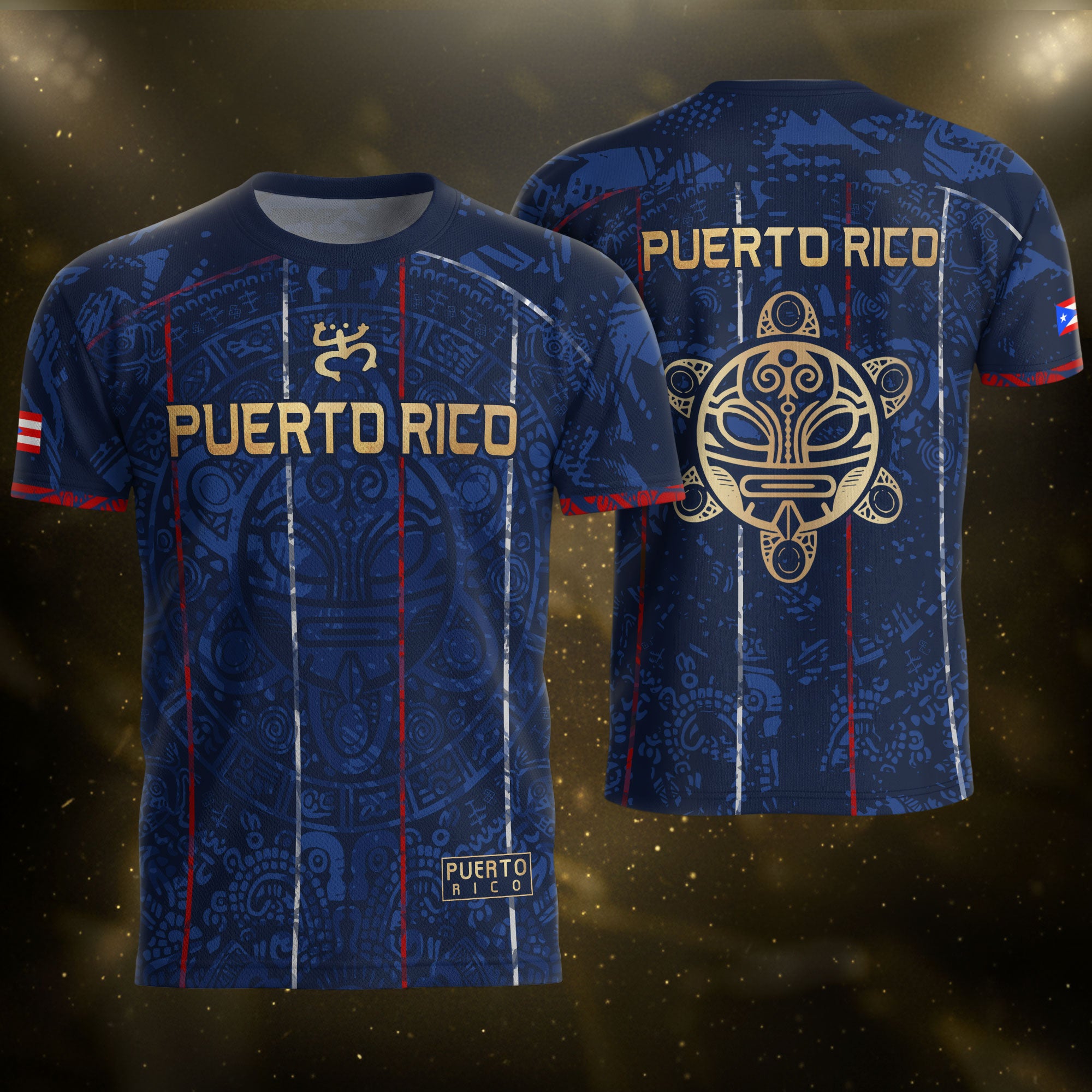 Puerto Rico Soccer Jersey Navy Taino Turtle Pride Sportswear Tee
