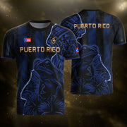 Coqui Frog Navy Puerto Rico Soccer Jersey for Men and Women, Hibiscus Boricua, Standout Puerto Rico Jersey with Puerto Rico Shirt Pride, Northryn Co.