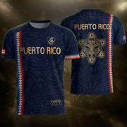 Taino Turtle Navy Gold Puerto Rico Soccer Jersey for Men and Women, Chevron Pride, Best Puerto Rico Jersey with Puerto Rico Shirt Style, Northryn Co.