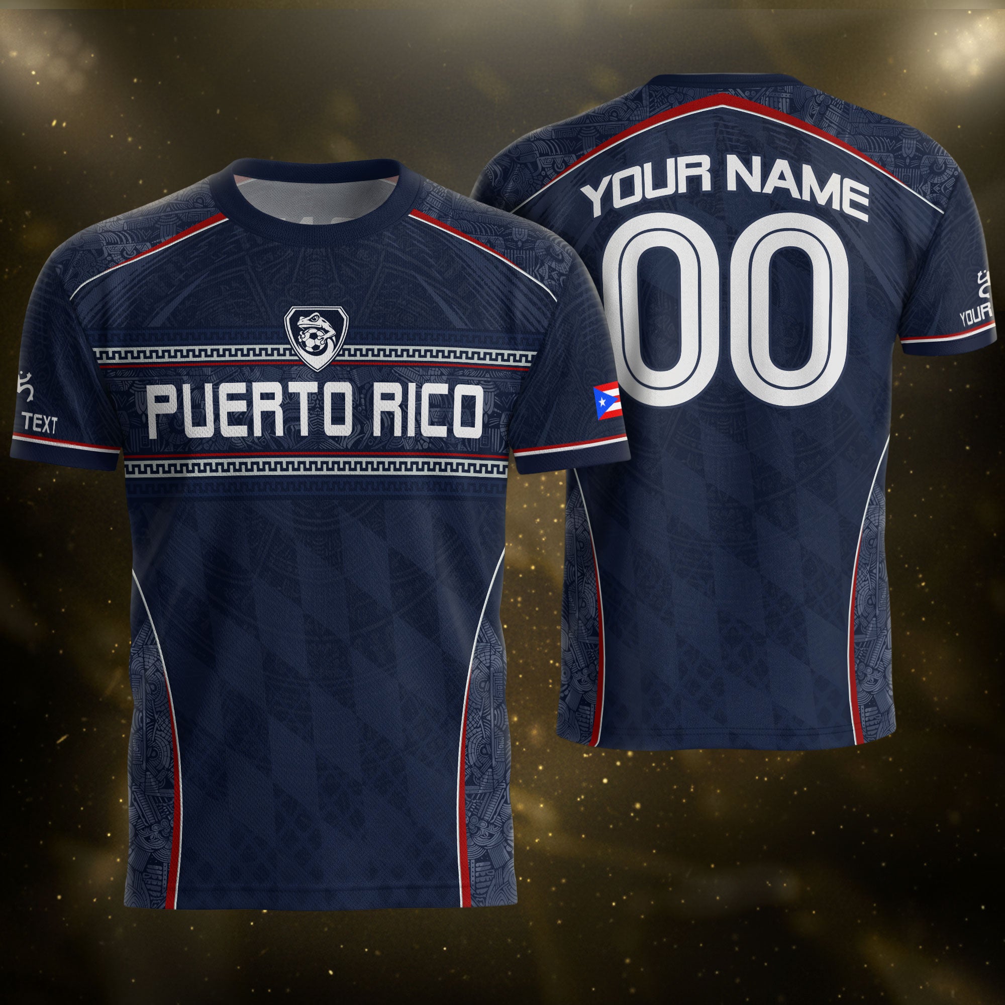 Puerto Rico Soccer Jersey Personalized Navy Blue Taino Football Shirt for Fans