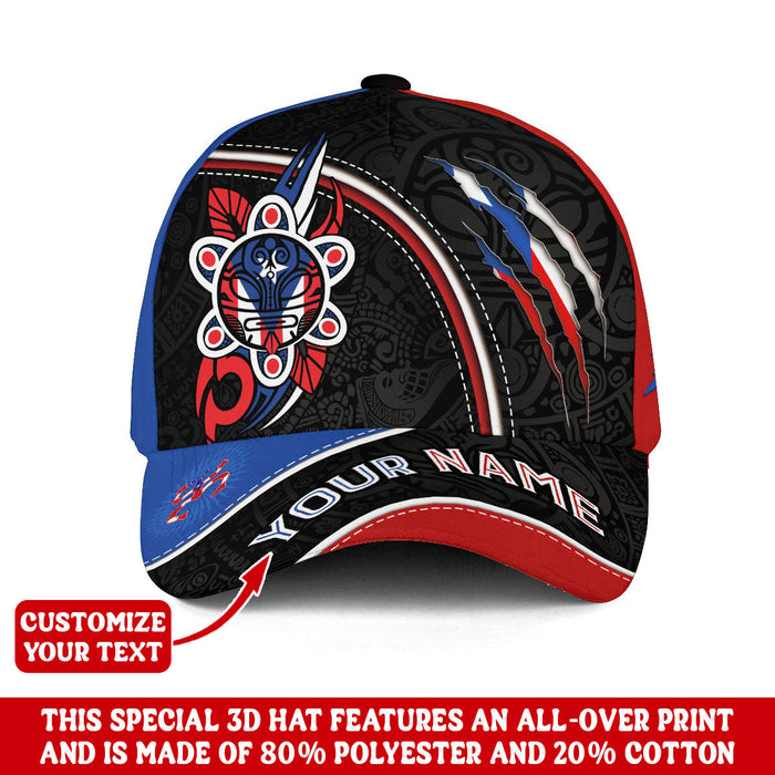 Custom Puerto Rico Baseball Caps with Taino Art, Claw Mark Boricua Pride, 3D Hats Custom Name with Personalized Puerto Rico Caps Style, Northryn Co.