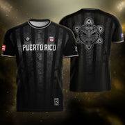Tribal Symbol Black Silver Puerto Rico Soccer Jersey for Men and Women, Art National Heritage, Puerto Rico Jersey and Puerto Rico Shirt, Northryn Co.