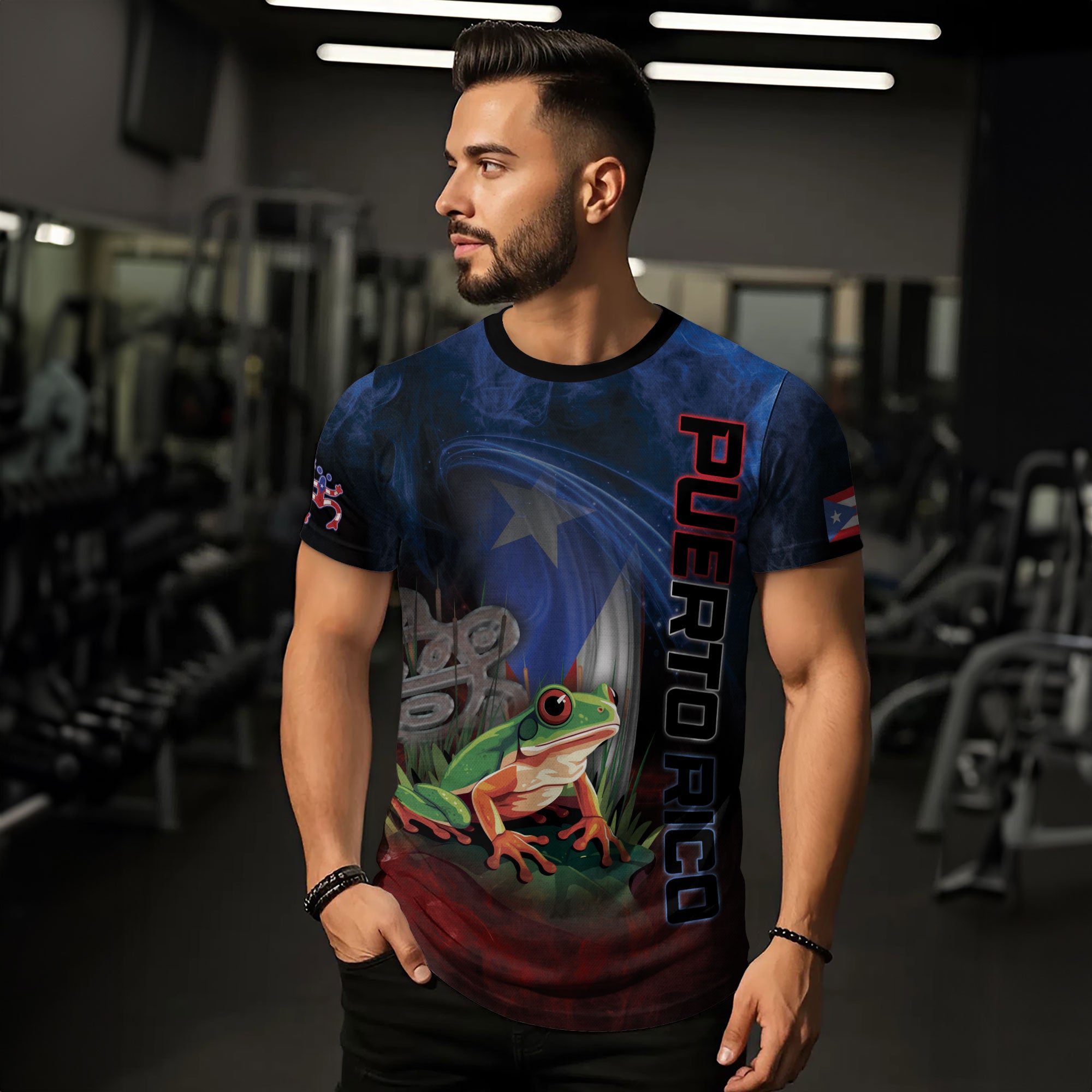 Puerto Rico Coqui Frog Galaxy Nebula Heritage Boricua Pride Tribal Culture Shirt