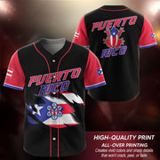 Boricua Black Red Puerto Rico Baseball Jersey for Men and Women, Torn Flag Coqui Frog Heritage, Puerto Rico Shirts for Bold Island Style, Northryn Co.